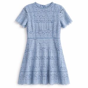 Altar’d State Dusty Blue Lace Fit & Flare Dress Size M